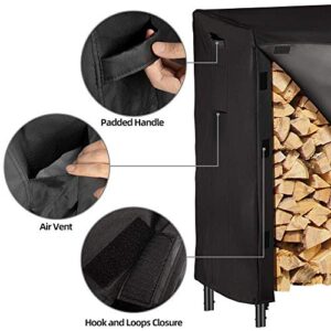 Amagabeli 8ft Firewood Log Rack Cover Bundle 2Pack Firewood Rack Outdoor