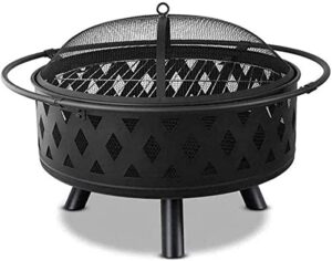 leayan garden fire pit portable grill barbecue rack wood burning fire pit backyard with cooking grill, fire pit multifunctional barbecue rack indoor winter charcoal heater for camping