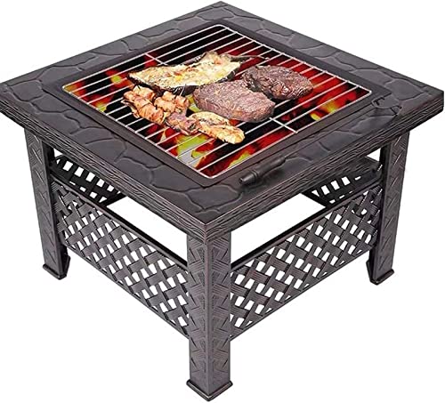 LEAYAN Garden Fire Pit Grill Bowl Grill Barbecue Rack Fire Pit, Outdoor Barbecue Table for Ground, Patio, Deck, Lawn, Outdoor or Campsite,Family Essential Multifunctional Stove