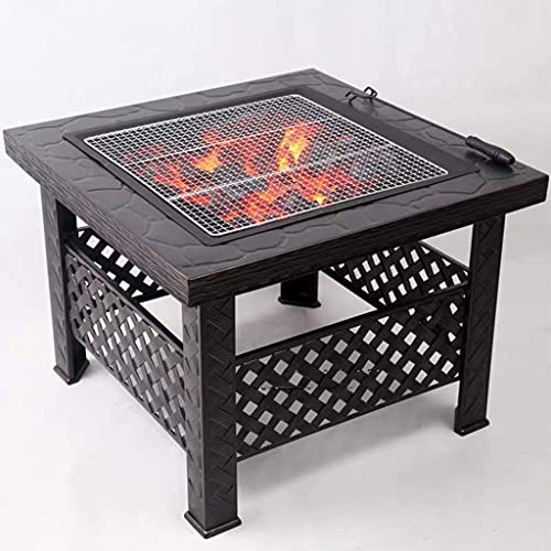 LEAYAN Garden Fire Pit Grill Bowl Grill Barbecue Rack Fire Pit, Outdoor Barbecue Table for Ground, Patio, Deck, Lawn, Outdoor or Campsite,Family Essential Multifunctional Stove
