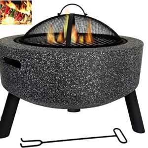 LEAYAN Garden Fire Pit Grill Bowl Grill Barbecue Rack Small Fire Pit,Outdoor Fire Pits Table Top Fire Pit Outdoor Heaters&Fire Pit BBQ Grill Firepit Bowl Backyard Patio Garden Fireplace with Grill