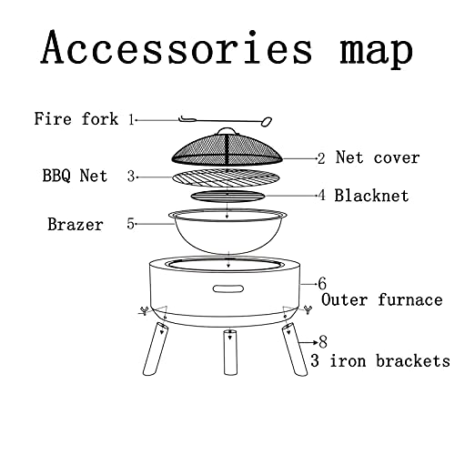 LEAYAN Garden Fire Pit Grill Bowl Grill Barbecue Rack Small Fire Pit,Outdoor Fire Pits Table Top Fire Pit Outdoor Heaters&Fire Pit BBQ Grill Firepit Bowl Backyard Patio Garden Fireplace with Grill