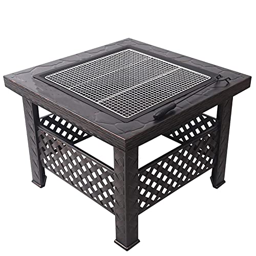 QHYXT Outdoor Fire Pit Garden Terrace Wood Burning Fire Pit Bowl Barbecue Table, Terrace Patio Lawn Backyard Barbecue Party Bonfire Outdoor Fireplace, 66cm