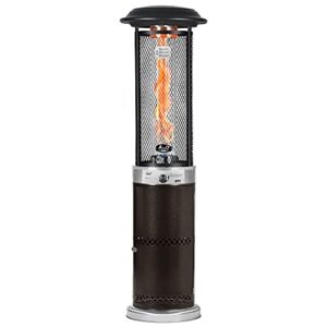 bali outdoors propane patio heater, stainless steel standing, 36,000 btus portable commercial outdoor gas patio heater with glass tube for deck, garden and porch