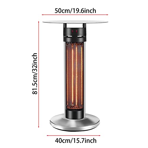 DYCLE Patio Infrared Heater, Outdoor Garden Electric Heater, Carbon Fiber Heater Element, 2 Heating Levels， IP44 Waterproof， Portable Desktop Heater 1900W