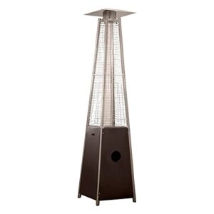 werlike outdoor patio heater，pyramid glass tube propane patio heater, with black wheels, for outdoor garden camping barbecue party (color : brown)