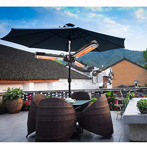 FACAI Three-piece Electric Heater, Vertical Restaurant, Rainproof Umbrella, Terrace, Outdoor Heater, Garden