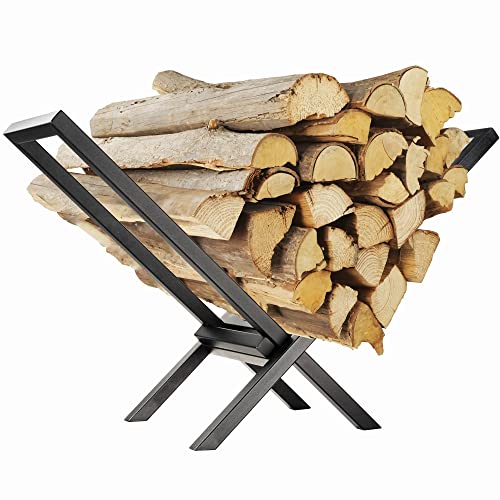 AJART Firewood Rack Indoor - Heavy Duty Outdoor Firewood Holder for Indoor Fireplace Wood Log Stand Storage