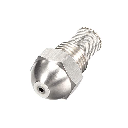 uxcell Mist Nozzle - 1/4BSPT 2mm Orifice Dia 304 Stainless Steel Fine Atomizing Spray Tip