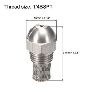 uxcell Mist Nozzle - 1/4BSPT 2mm Orifice Dia 304 Stainless Steel Fine Atomizing Spray Tip