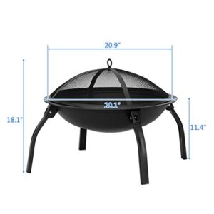 TWDYC Metal Fireplace Garden Backyard Fire Pit Patio Firepit Stove Brazier Outdoor Fire Pit Cover Poker BBQ Grill Stoves