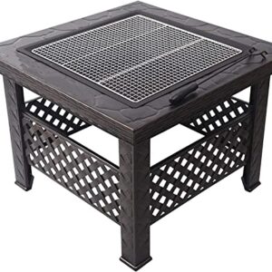 LEAYAN Garden Fire Pit Grill Bowl Grill Barbecue Rack Fire Pits Outdoor Terrace Burning Fire Pit Bowl Barbecue Table, Terrace Patio Lawn Backyard Barbecue Party Bonfire Outdoor Fireplace, 66cm