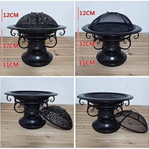 LEAYAN Garden Fire Pit Grill Bowl Grill Barbecue Rack Fire Pits,BBQ Grill,Outdoor Fire Pit Wild Travel Wood Burning and Camping Picnic Stove Bonfire,with Barbecue Multifunctional Stove