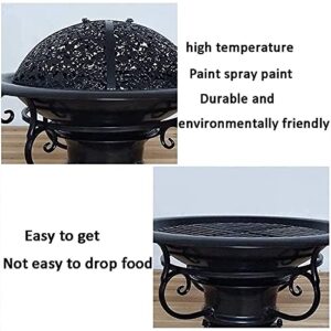 LEAYAN Garden Fire Pit Grill Bowl Grill Barbecue Rack Fire Pits,BBQ Grill,Outdoor Fire Pit Wild Travel Wood Burning and Camping Picnic Stove Bonfire,with Barbecue Multifunctional Stove