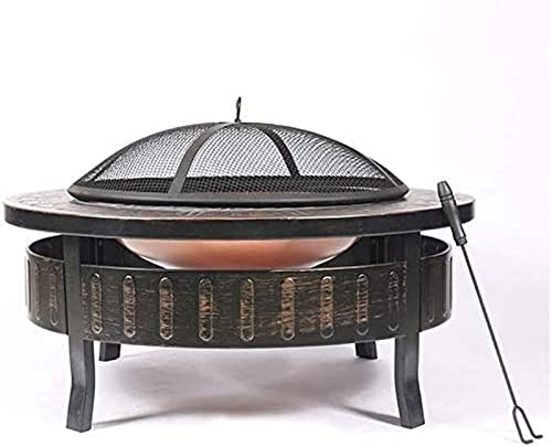 LEAYAN Garden Fire Pit Portable Grill Barbecue Rack Firepit Garden Metal Fire Pit Brazier Cover Backyard Patio Heater with Spark Outdoor Table Indoor and Outdoor with Cover BBQ Cooking for Camping