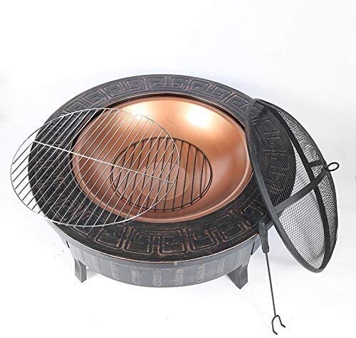 LEAYAN Garden Fire Pit Portable Grill Barbecue Rack Fire Pit Tables for Patio, BBQ Grill, Heat-Resistant Coating, Outdoor Entertainment, Campfire Pit with Cover BBQ Cooking for Camping Backyard