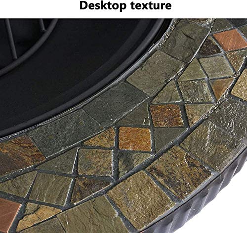 LEAYAN Garden Fire Pit Portable Grill Barbecue Rack Outdoor Fire Tables Slate Barbecue Table, Courtyard Round Stone Table, Charcoal Barbecue Grill, for Backyard Garden Camping for Camping