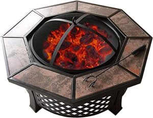 leayan garden fire pit grill bowl grill barbecue rack outdoor fire pit garden wood burning fire pit bowl barbecue table, backyard patio lawn garden fire pit cooking grate