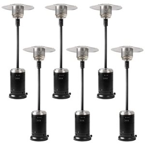 pionous 46,000 btu outdoor power propane heater with wheels, suitable for potluck, parties, hotel, gardens, homes, cruises- black, 6 set