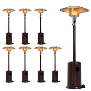 romonica 41,000btu outdoor patio heater tall standing hammered finish garden outdoor heater propane standing, bronze – 8 set