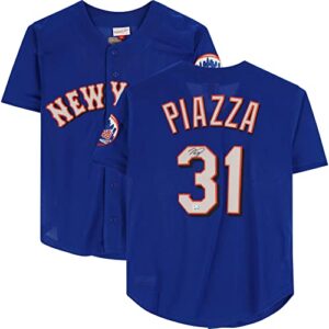 mike piazza new york mets autographed royal blue mitchell & ness replica batting practice jersey – autographed mlb jerseys