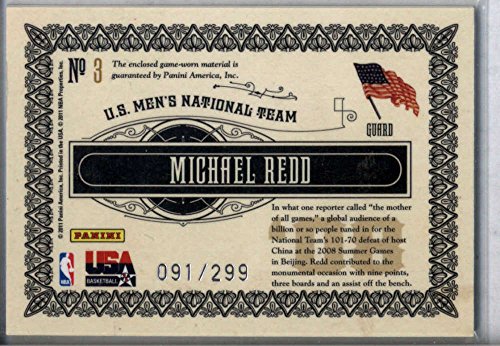 Michael Redd 2010-11 Panini Gold Standard Gold Medalists Memorabilia #3 Mint Jersey /299 Basketball NBA