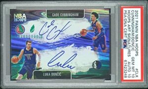 cade cunningham rc luka doncic nba hoops art 2021-22 dual autograph psa 10 auto – basketball slabbed autographed cards