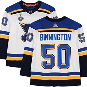 Jordan Binnington St. Louis Blues Autographed White Adidas Authentic Jersey with 2019 Stanley Cup Final Patch - Autographed NHL Jerseys