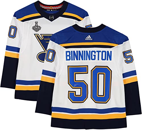 Jordan Binnington St. Louis Blues Autographed White Adidas Authentic Jersey with 2019 Stanley Cup Final Patch - Autographed NHL Jerseys