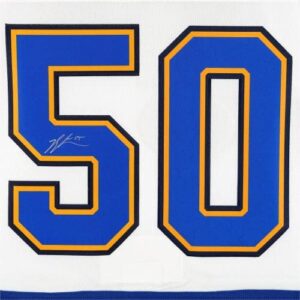 Jordan Binnington St. Louis Blues Autographed White Adidas Authentic Jersey with 2019 Stanley Cup Final Patch - Autographed NHL Jerseys