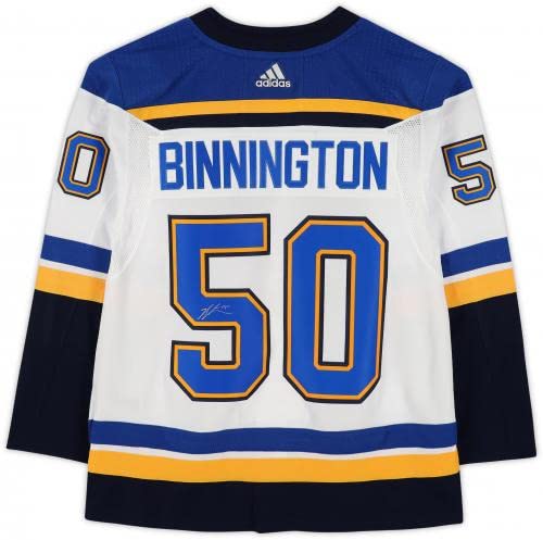 Jordan Binnington St. Louis Blues Autographed White Adidas Authentic Jersey with 2019 Stanley Cup Final Patch - Autographed NHL Jerseys