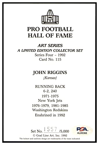 John Riggins Signed Goal Line Art Card GLAC Autographed NFL Washington PSA/DNA