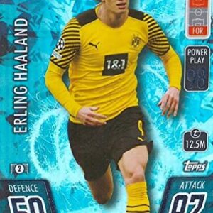 2021 2022 Topps Match Attax Champions League UEFA Soccer DIAMOND version Gemstone Mini Tin with a Limited Edition Erling Haaland Diamond Card