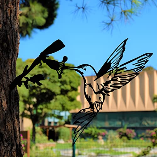 renovatio Metal Hummingbird - Metal Birds Yard Decor - Metal Yard Art - Tree Decorations Outdoor - Backyard Decor - Garden Gift - Garden & Patio Decor - Chrsitmas Decorations Outdoor