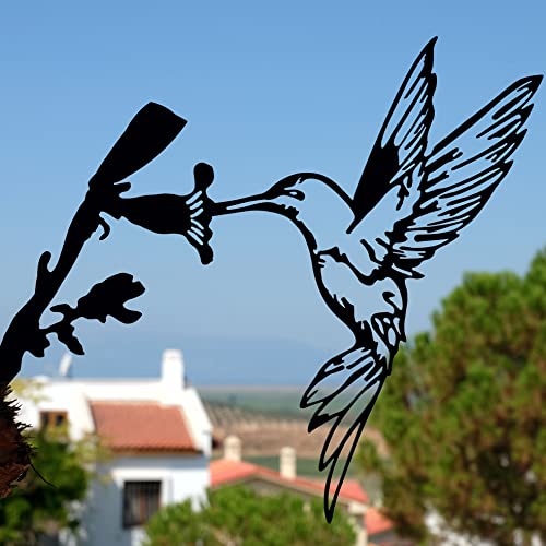 renovatio Metal Hummingbird - Metal Birds Yard Decor - Metal Yard Art - Tree Decorations Outdoor - Backyard Decor - Garden Gift - Garden & Patio Decor - Chrsitmas Decorations Outdoor