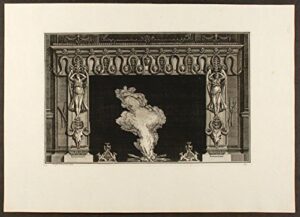 [plate of an neo-classical fireplace, from”diverse maniere d’adornare i cammini ed ogni altra parte degli edifizi”.