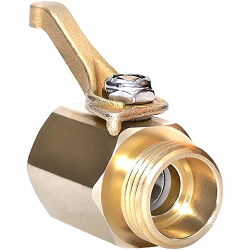 Underhill Garden Hose Shut Off Valve 3/4-Inch Hose Thread, Brass Hose Nozzle Connector, Attachment, Heavy-Duty Fittings, CV075H