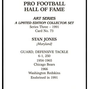 Stan Jones Signed Goal Line Art Card GLAC Autographed Bears PSA/DNA