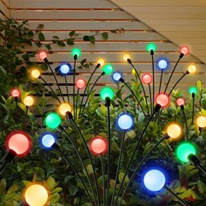 neemo solar garden lights 4 pack – upgraded brighter firefly lights solar outdoor with 8 led, swaying and dancing, solar outdoor lights, pathway lights solar powered for yard garden patio (colorful)