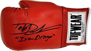 dolph lundgren “ivan drago” signed tuf wear red boxing glove