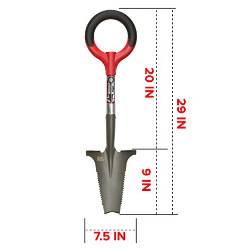 Radius Garden 22411 Root Slayer Mini-Digger Shovel, Red