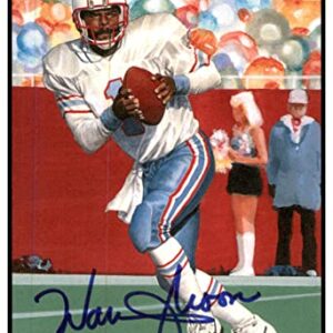 Warren Moon Signed Goal Line Art Card GLAC Autographed Oilers PSA/DNA