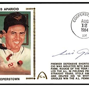 Luis Aparicio Signed First Day Cover FDC Autograph Gateway Stamp Orioles PSA/DNA