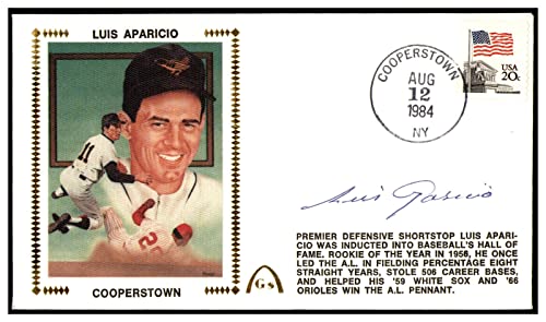 Luis Aparicio Signed First Day Cover FDC Autograph Gateway Stamp Orioles PSA/DNA