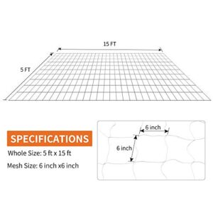 Tcamp Heavy-Duty Polyester Plant Trellis Netting 5 x 15ft (1 Pack) (5 Ft X 15 Ft)