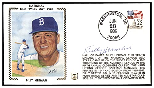 Billy Herman Signed First Day Cover FDC Autographed Dodgers PSA/DNA AL85658