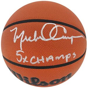 michael cooper signed indoor/outdoor nba basketball w/5x champs