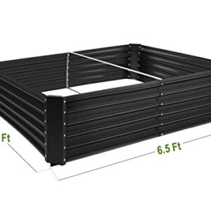 UOPASD Galvanized Raised Garden Bed kit, 6.5x4x1.5ft Metal Large Planter Box, Stock Tank Outdoor for Vegetables,Flowers, Herbs Black Grey