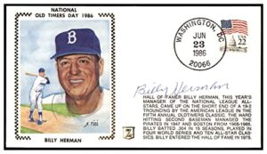 billy herman signed first day cover fdc autographed dodgers psa/dna al85654