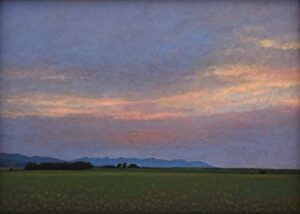twilight, sangres by jeff aeling, original oil on panel, 10″ x 14″